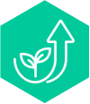 Leaf with a rising arrow