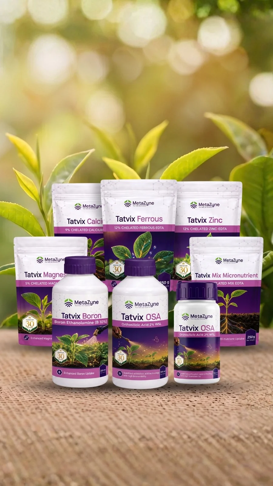 Tatvix chelated micronutrient fertilizer lineup
