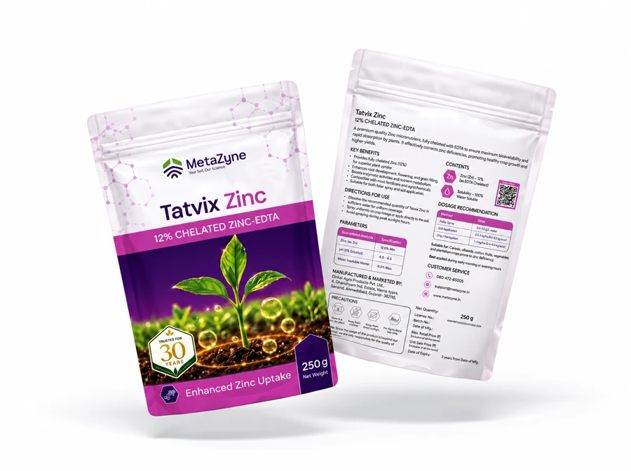 Tatvix Zinc 250 g pack, front label