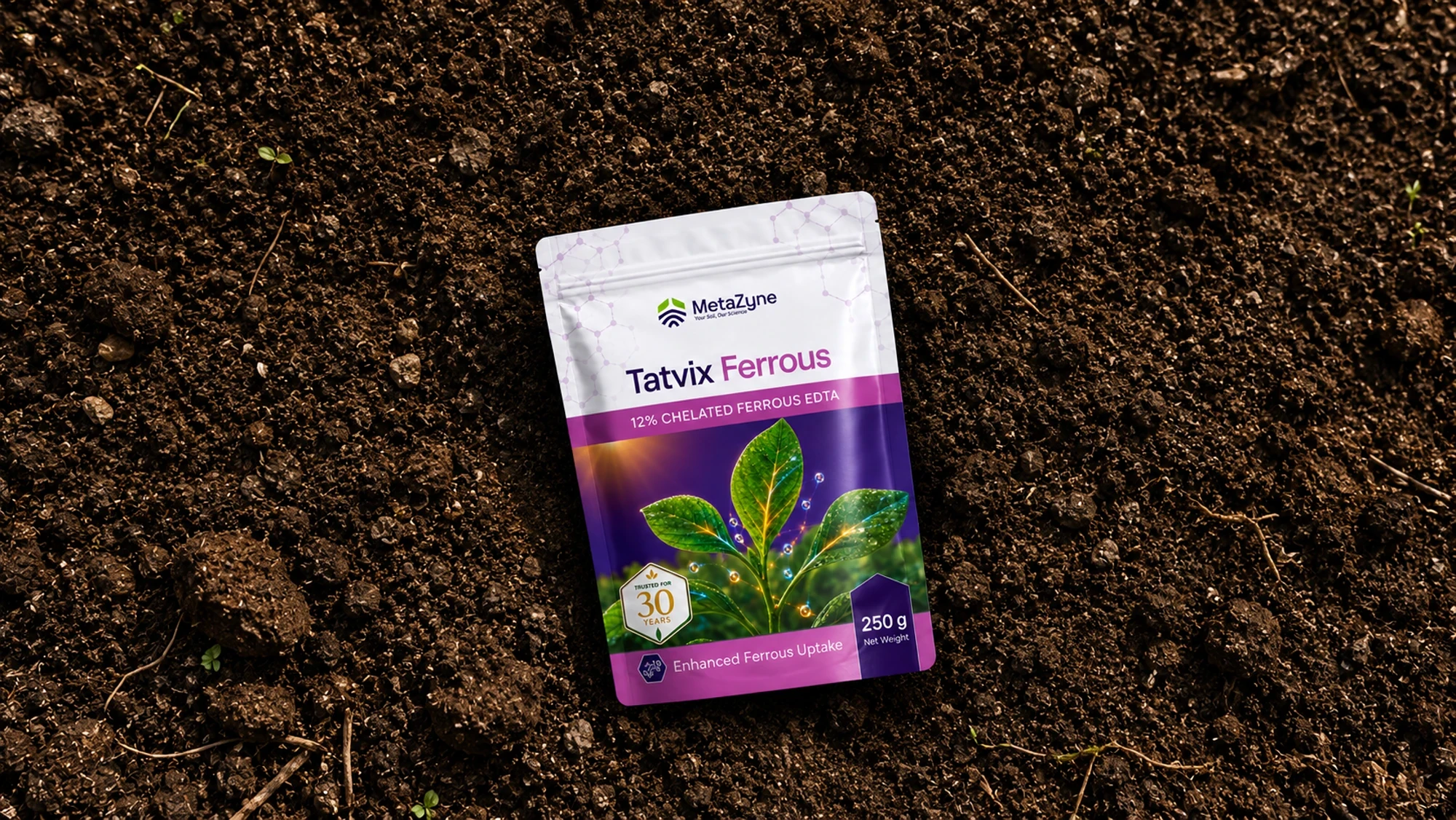 Tatvix Ferrous pack lying on bare soil